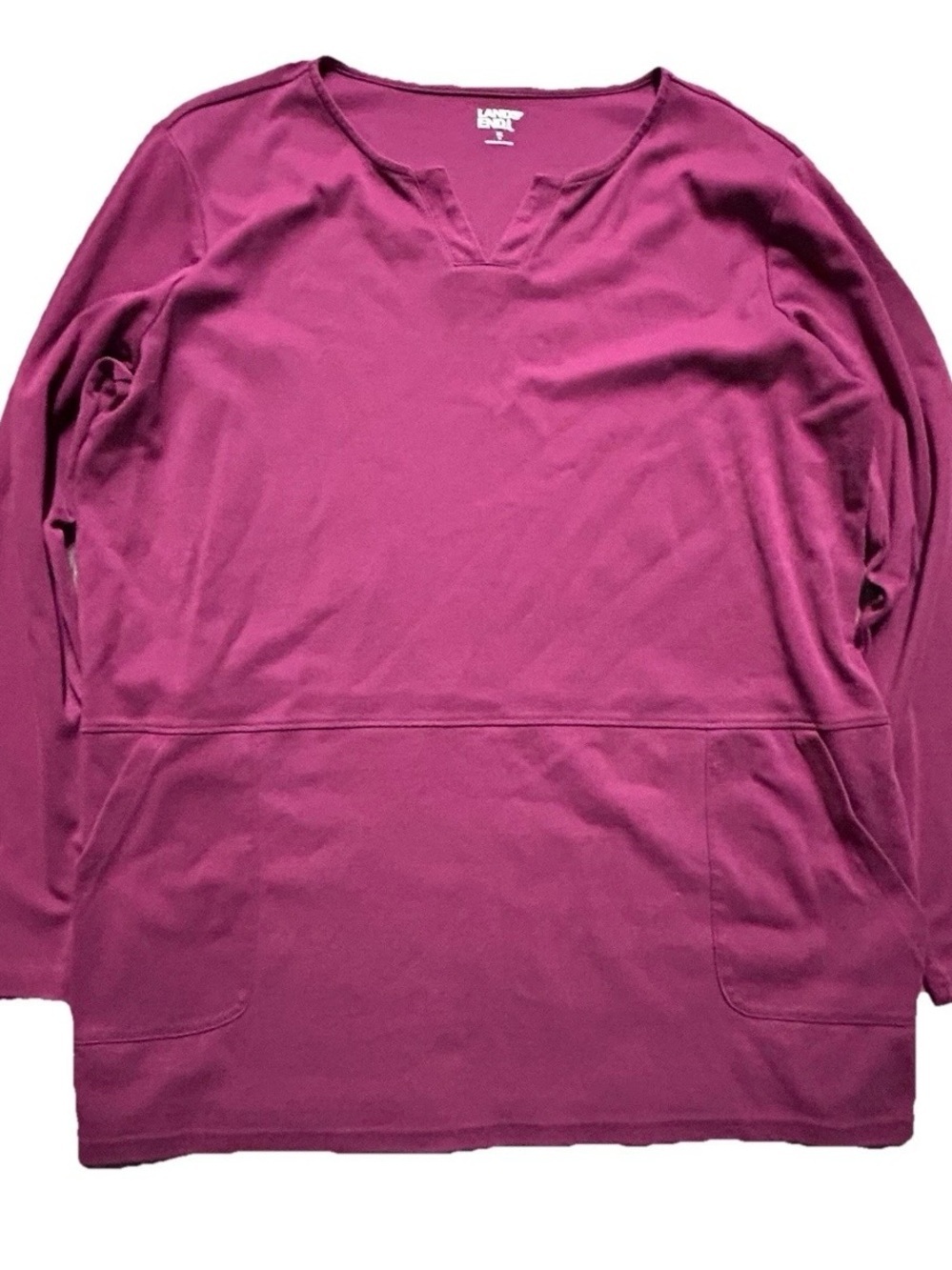 Women’s Lands End Purple Long Sleeve Shirt Pockets Size XL (18)